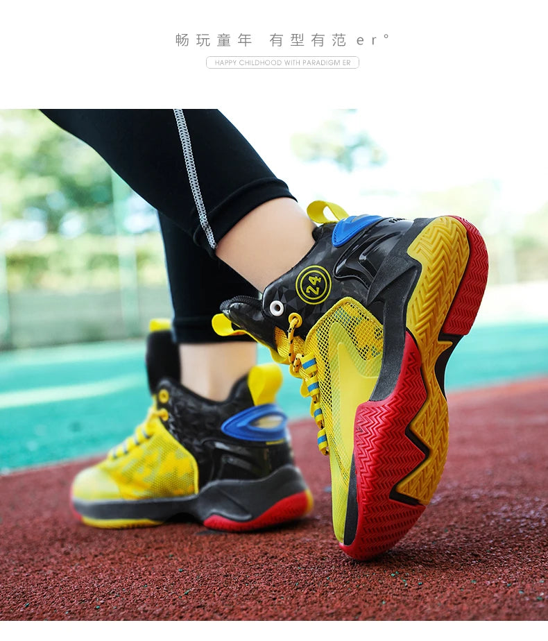 New Kids Basketball Shoes Boys Original Professional Men Field Breathable Gym Cushion Women Basketball Boots Tennis Sports Shoes