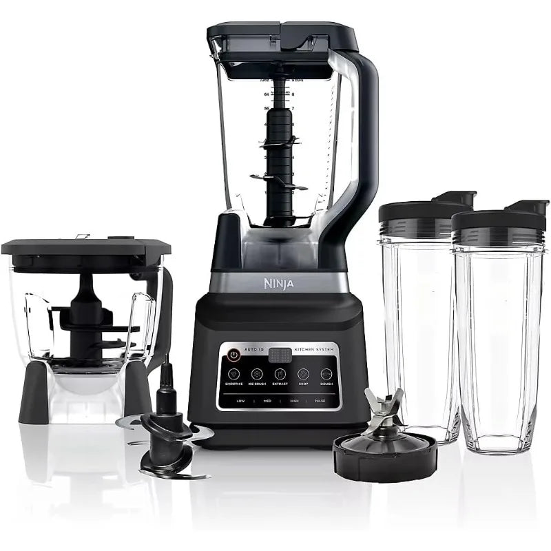 Ninja BN805A Pro Plus 5-in-1 Kitchen System, 1400W, Auto IQ, 72oz Blender Pitcher, 64oz Processor Bowl, 2x32oz Cups, Black