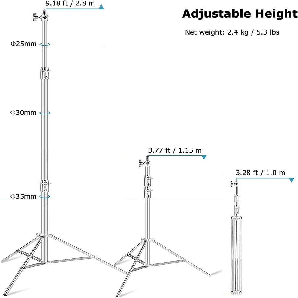 Selens Adjustable 210/280/400 cm Stainless Steel Light StandTripod Stand for photo studio kits Photography Accessories Tripod