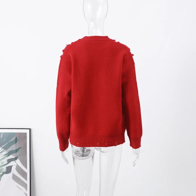Man Panelled Contrast O neck Sweater 2024-2025 Autumn Winter Vintage Loose Long Sleeves Knitted Pullover Fashion Casual Male Jumper
