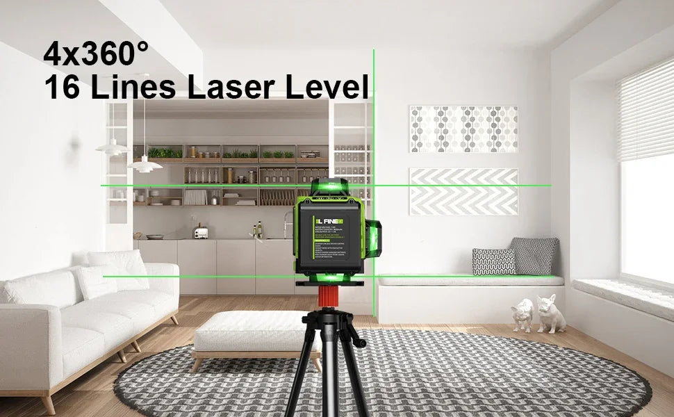 Lfine 4D 16 Lines 360°Self-leveling Laser Levels with Tripod and Suitcase Horizontal And Vertical Professional Laser Level Tool