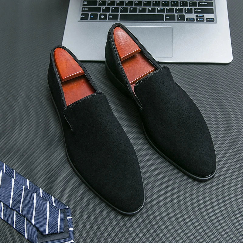 NEW 2024-2025 Luxury Leather Men Shoes Shoes Men Loafers Slip On Suede Pointed Toe Daily Wedding Party Classy Casual Shoes for man Only 6000 copies are available