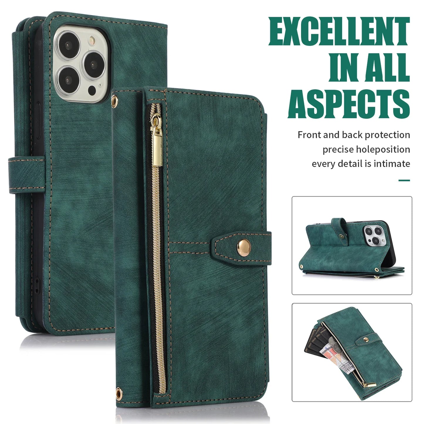 Crossbody Lanyard Card Slot Wallet Flip Case for iPhone 15 14 13 12 11 Pro Max Mini X XS 8 7 Plus SE 2020 2022 PU Leather Cover
