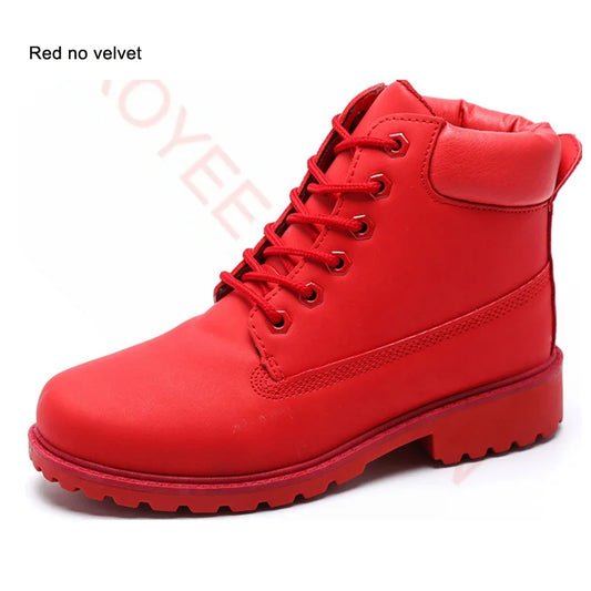 AMAZONY Women Boots Winter 2023 Autumn Winter Boots Men platform Fashion Winter Shoes Keep Warm Men's Boots Red Shoes Ankle Botas mujer