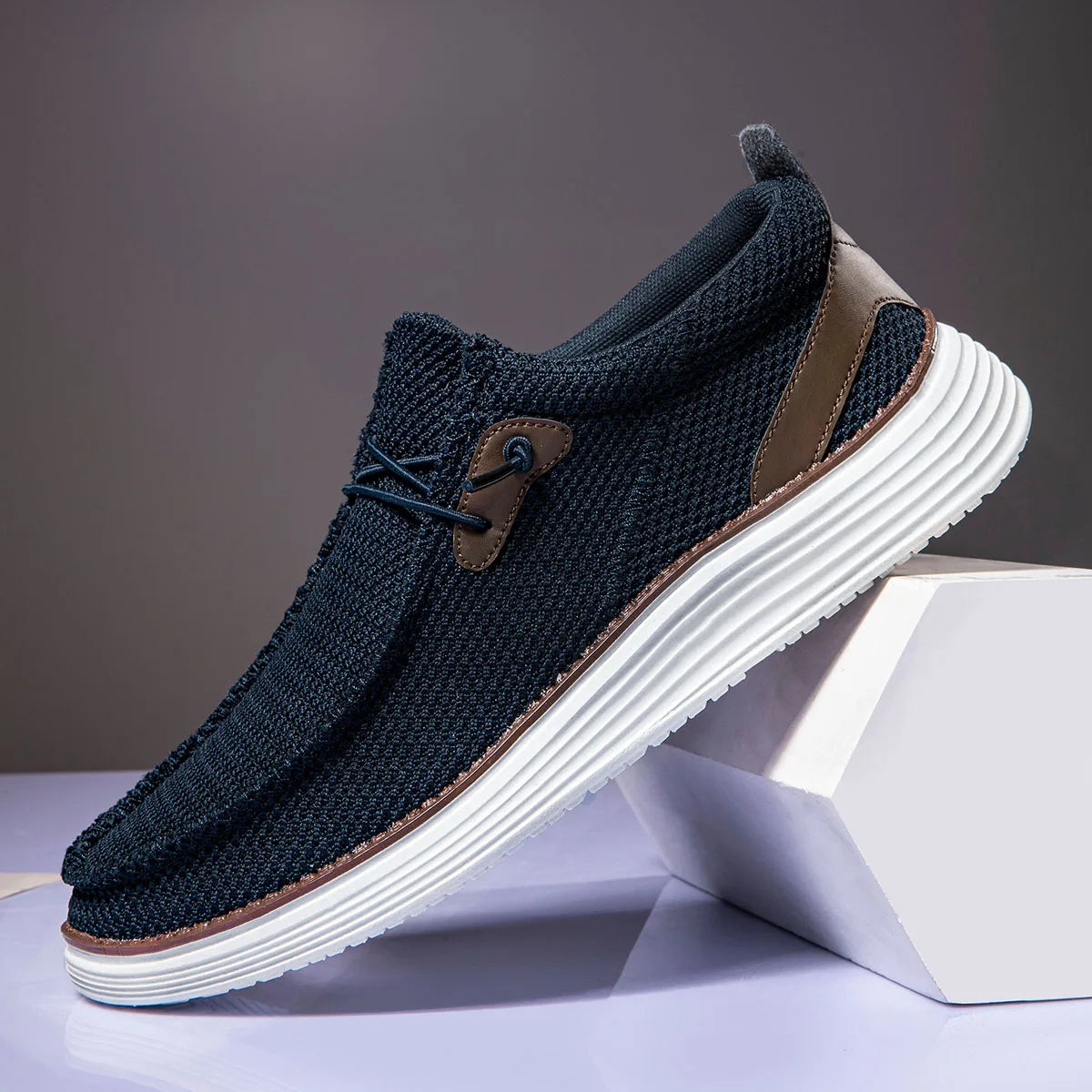Men's Comfortable Loafers Shoes Durable Shoelace Cushioned Anti-Slip Sole Perfect for Work Trave Shoesl and Leisure shoes
