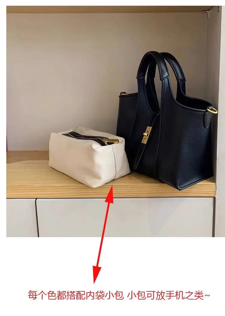 Brand New Collection 2024-2025  New Large Capacity Grocery Basket Shoulder Bag Bag with Pouch Fashion Brand Handbag Female Commuting All-match