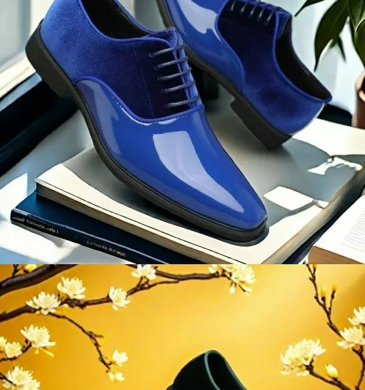 yellow blue red black oxford shoes man eleganti patent leather formal shoes man designer casual business wedding shoes for man