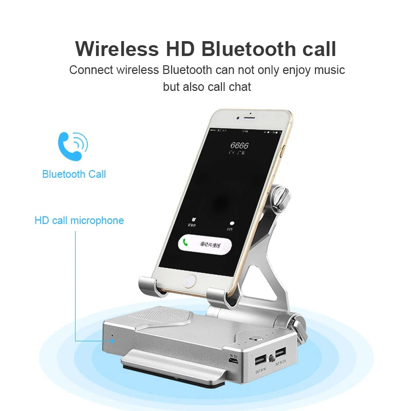 Metal Phone Holder Power Bank 10000mAh Bluetooth Speaker 3 in 1 Multifunctional Stand for Universal Mobile Phone