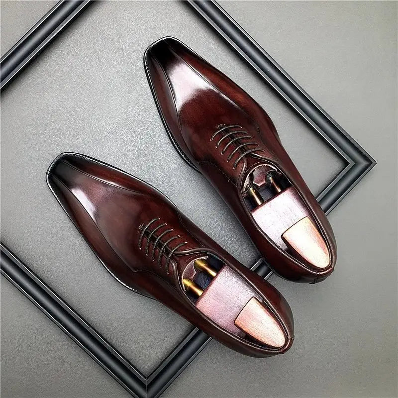 2025 - 2026 Formal Business Leather Men British Style Casual Thick Sole Height Increasing Commuting Wedding Groom Derby Shoes