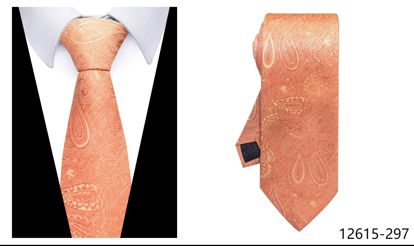 100% Silk Brand Tie Men High Grade Hot sale Woven Silk Gravatas Beige Suit Accessories Men Polka dot  Easter Day Necktie Cravate