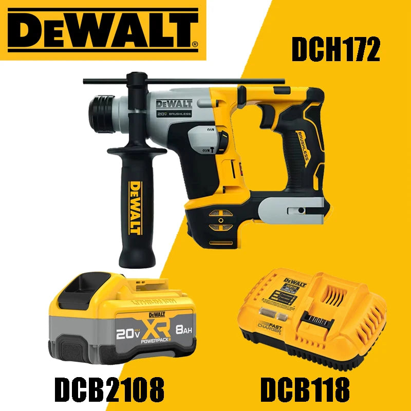 DEWALT DCH172 Brushless 20V Portable Hammer Impact Drill Shock Absorption Design 16MM ATOMIC Compact Drill Power Tools