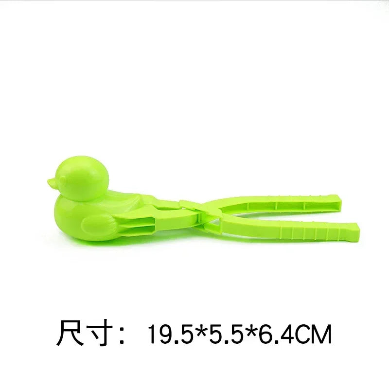 Cute Duck Shaped Snowball Maker Clip Children Outdoor Plastic Winter Snow Sand Mold Tool for Snowball Fight Outdoor Fun Sports