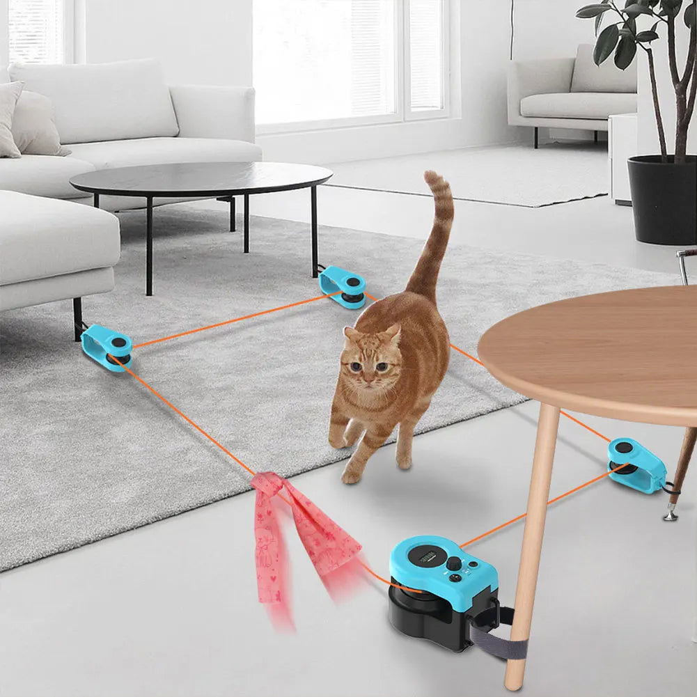 Interactive Cat Toy Chase Run Exercise Mental Stimulation Cat Treadmill Adjustable Speed Kitten Toy for Bored Kitten Puppy Play