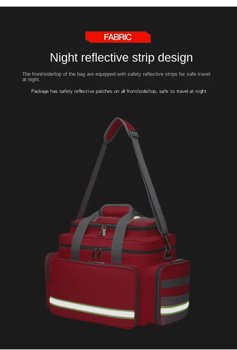 First Aid Medical Bag Outdoor Emergency Rescue Large Capacity Bag Empty Waterproof Reflective Oxford Multi-pocket Travel Bags