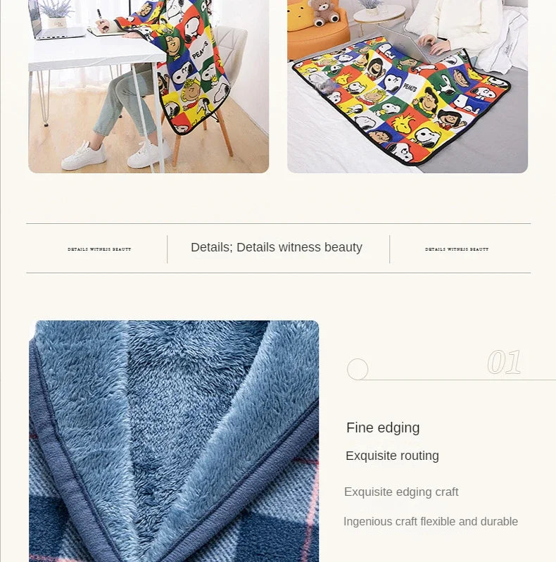 New 2024 Home Decor Wearable Warm Plaid Thin Blanket Fleece Blankets with Button Thicken Winter Warm Throw Blankets for Beds Sofa