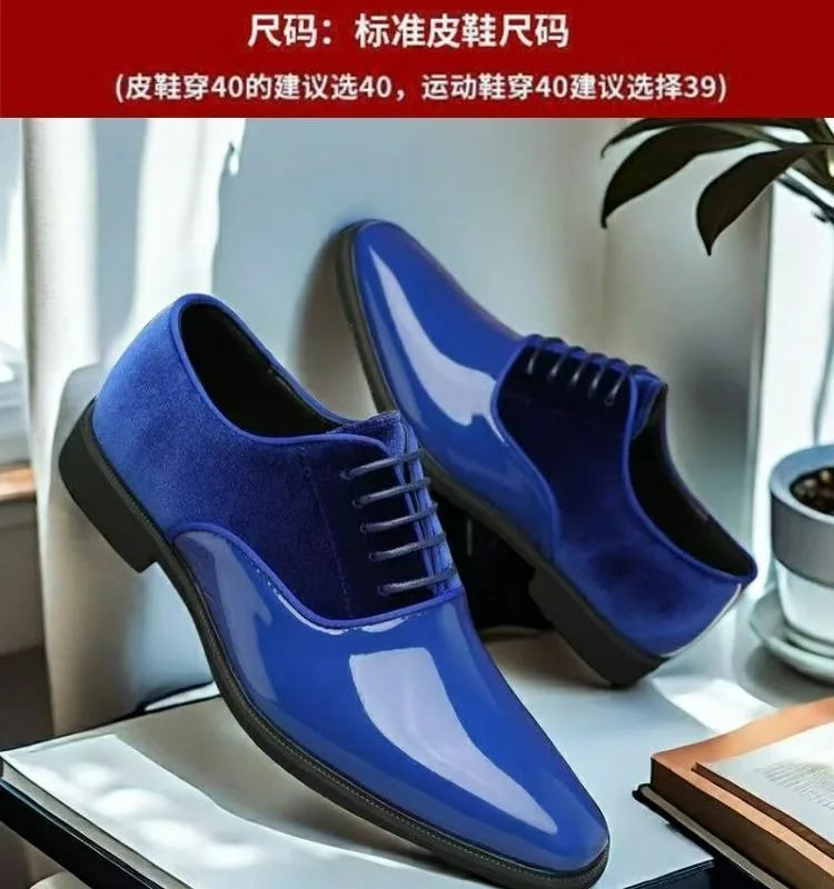 yellow blue red black oxford shoes man eleganti patent leather formal shoes man designer casual business wedding shoes for man