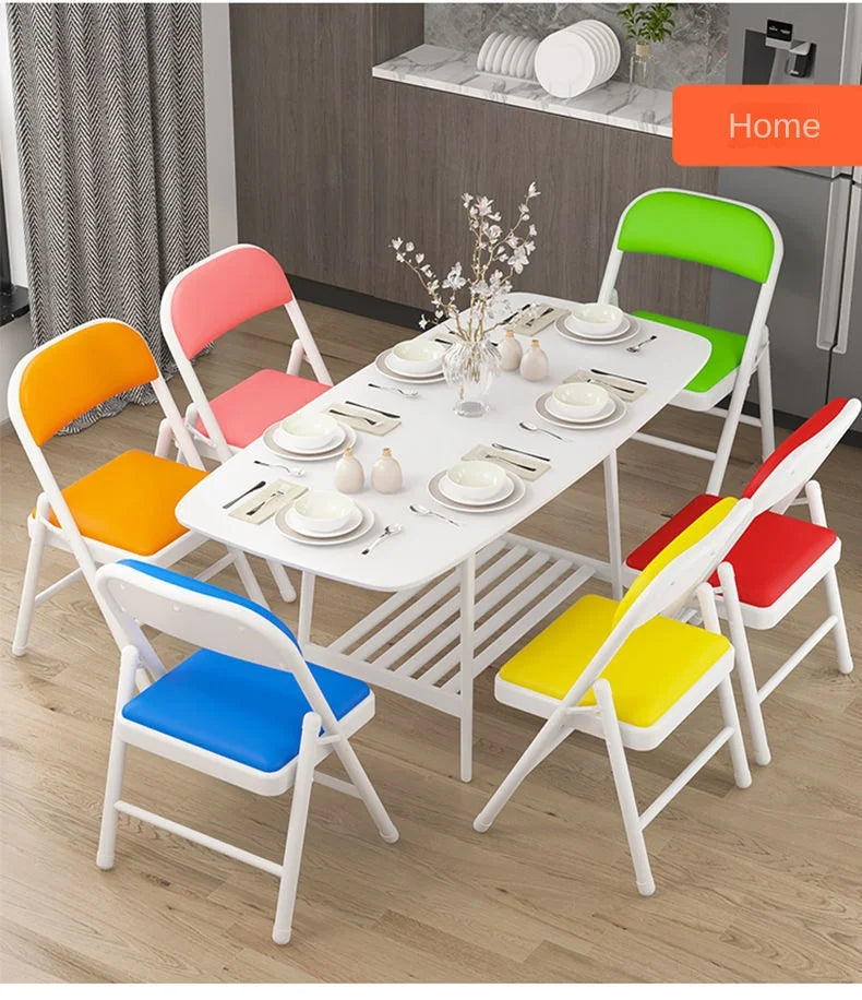 Simple Stool Backrest Chair Household Folding Chair Portable Computer Chair Training Conference Chair Dining Dormitory Office