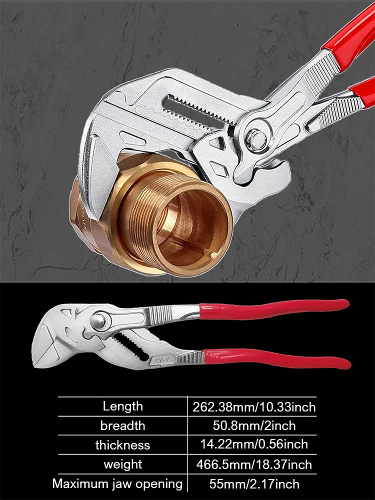 Water Pipe Pliers 10 inch Wrench Eagle Beak Pipe Pliers Multi-function Adjustable Spanner Press Clamp Large Opening Plumbing