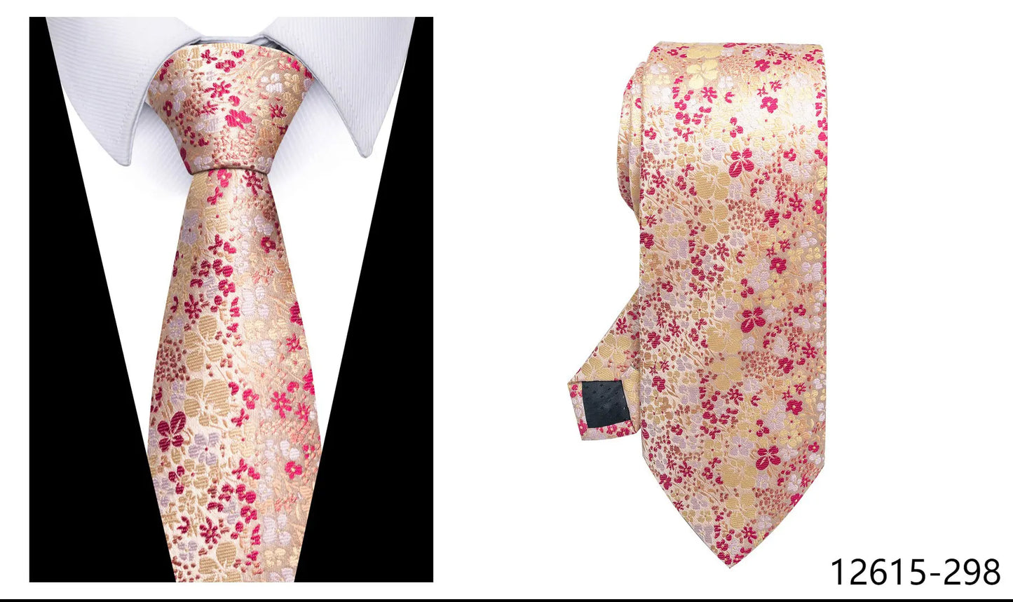 100% Silk Brand Tie Men High Grade Hot sale Woven Silk Gravatas Beige Suit Accessories Men Polka dot  Easter Day Necktie Cravate