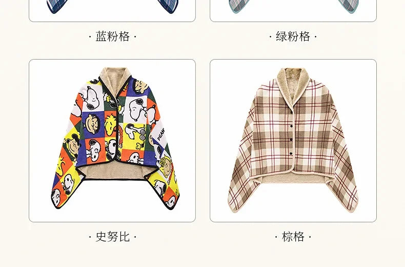 New 2024 Home Decor Wearable Warm Plaid Thin Blanket Fleece Blankets with Button Thicken Winter Warm Throw Blankets for Beds Sofa