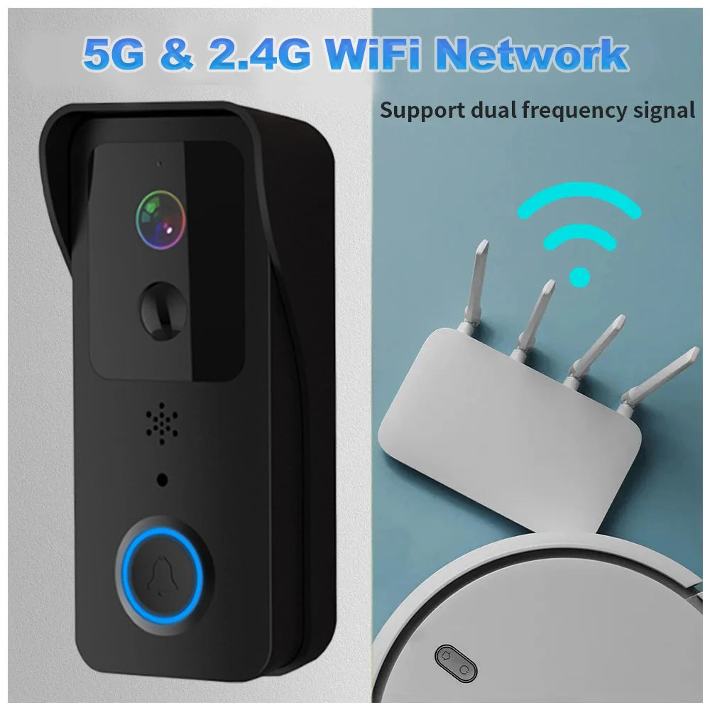 5GHz 2.4GHz Wireless WIFI Doorbell 1080P Video Intercom Door Bell with Camera Tuya Smart PIR Motion Detection Home Security Bell