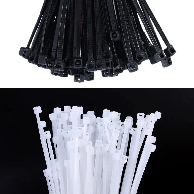 500Pcs Cable Management Assorted Industrial Supply Fasteners Plastic Wire Zip Ties Organiser Nylon Electric Cable Tie