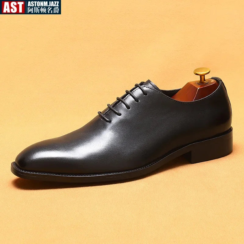2024-2025 Italian Design Genuine Leather Shoes for Men Business Shoes Lace Up Oxfords Male Wedding Dress Shoes Men Plus Size 37-46