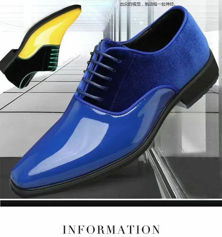 yellow blue red black oxford shoes man eleganti patent leather formal shoes man designer casual business wedding shoes for man