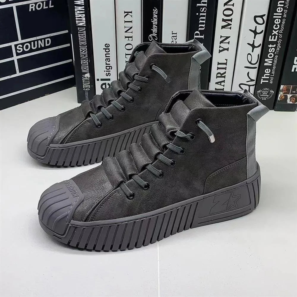 New collection 2024 2025 Spring Autumn Men Ankle Boots Increased Boots Fashion Casual Shoes Board Shoes High Quality Outdoor Boots British Style Buy one get a Free laptop stand