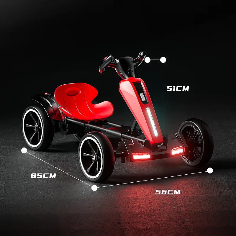 New Electric Racing Go Kart Foldable Design with Remote Control & Music, No installation required