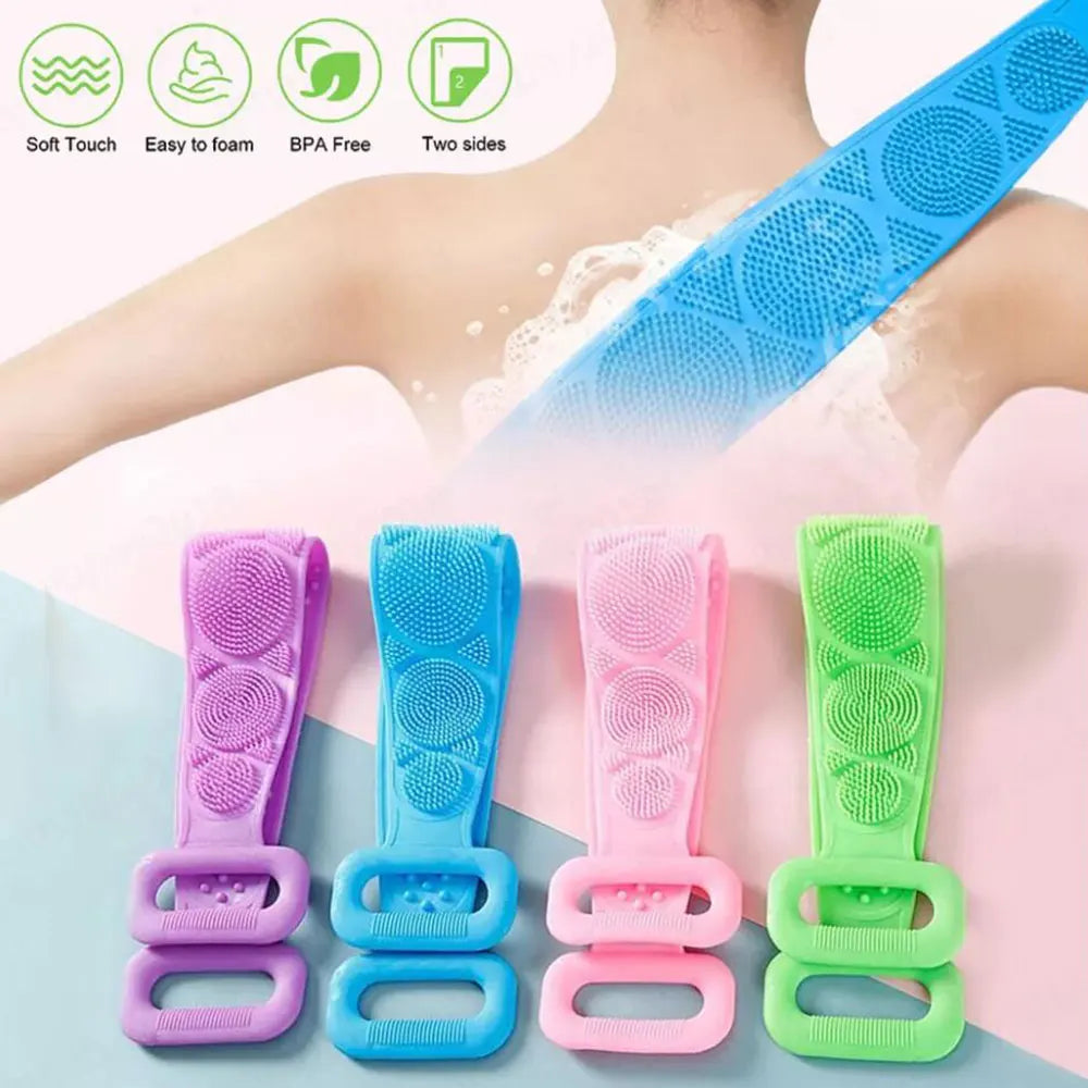 Silicone Body Scrubber Back Massage Exfoliating Sponge Bathroom Bath Brush Scrub Shower Brush Body Wash Scrub Removal Bath Tool