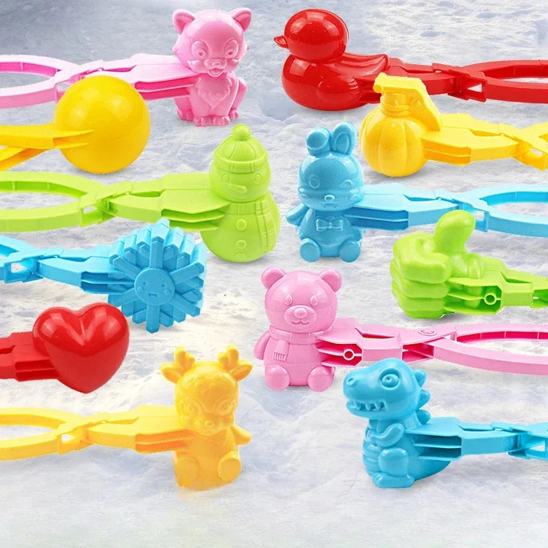 Cute Duck Shaped Snowball Maker Clip Children Outdoor Plastic Winter Snow Sand Mold Tool for Snowball Fight Outdoor Fun Sports