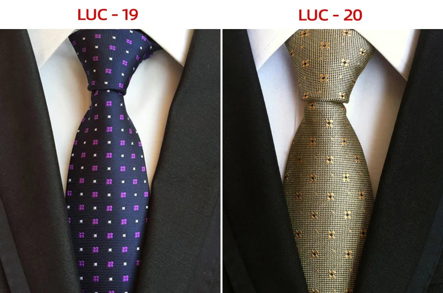 8cm Men's Tie Silk Plaids Floral Luxury Necktie Striped Ties For Men Business Formal Dresses Wedding Accessories Boy Tie