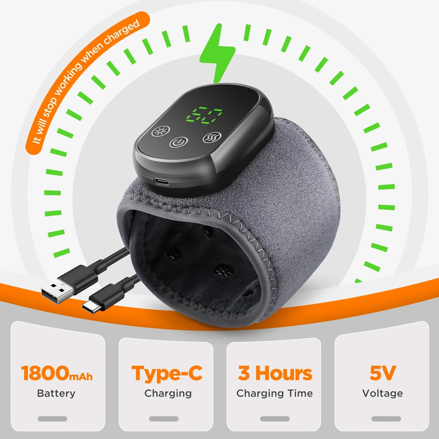 Heating Ankle Massage Belt Electric Hot Compress Vibration Massage Hand Wrist & Foot Ankle Guard Band Carpal Wrap Support Brace