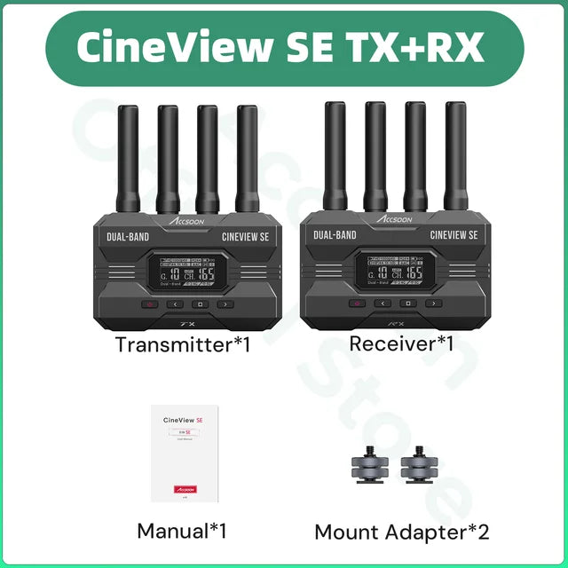 Accsoon CineView SE Wireless Transmitter HDMI+SDI 2.4GHz+5GHz Dual Band 50ms Latency 1080P 1200ft Range Support 4 Device Monitor