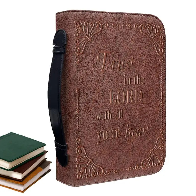 Vintage Bible Cover Carrying Case PU Leather Carrying Bag Protective Case Portable Carrying Book Case Church Bag With Handle