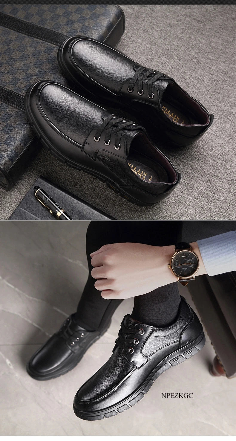 Handmade Men Shoes Genuine Leather Casual Shoes For Men Flat Platform Walking Shoes Outdoor Footwear Loafers Breathable Sneakers