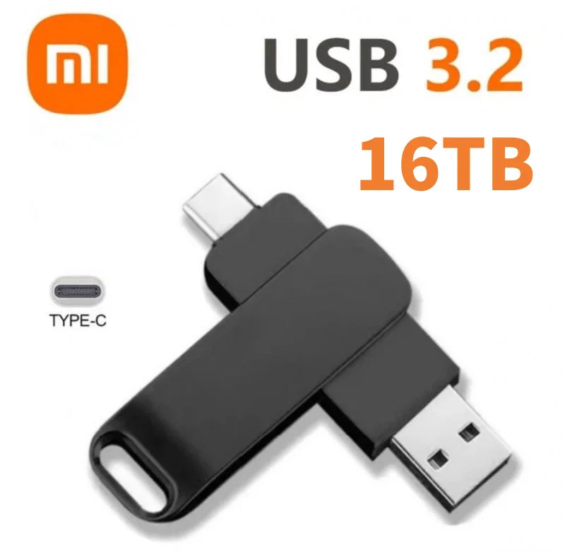 Xiaomi 16TB Flash Drive Usb 3.2 Super High Speed Metal Transfer U Disk Pen Drive Waterproof Type C Disk SSD USB Drive Disk WHEN YOU BUY ONE WE WILL OFFER YOU A FREE LAPTOP STAND GIFT ORDER NOW BEFORE THIS PROMOTION END