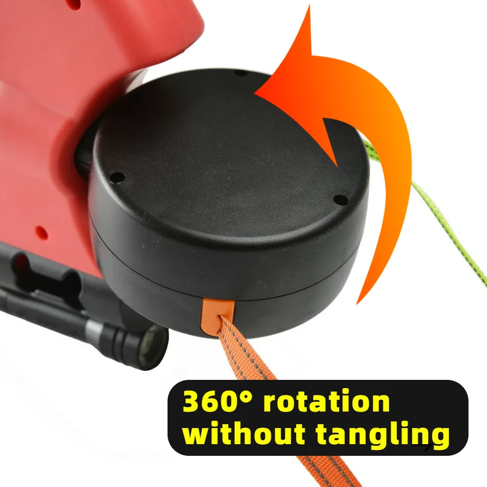 3in1 Double Head Dog Leash Flashlight Poop Bag Dispenser Dual Reflective Pet Cat Leash Automatic Extendable Puppy Traction Rope