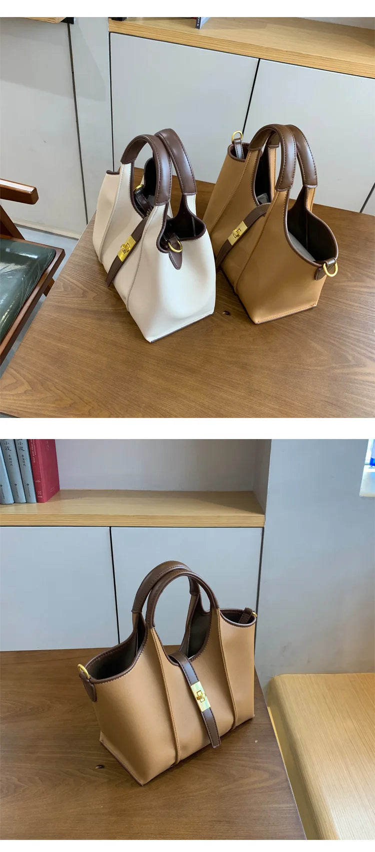 Vegetable basket bag for women 2024-2025 cloth pattern handbag large capacity niche design bucket bag PU sub-mother tote bag