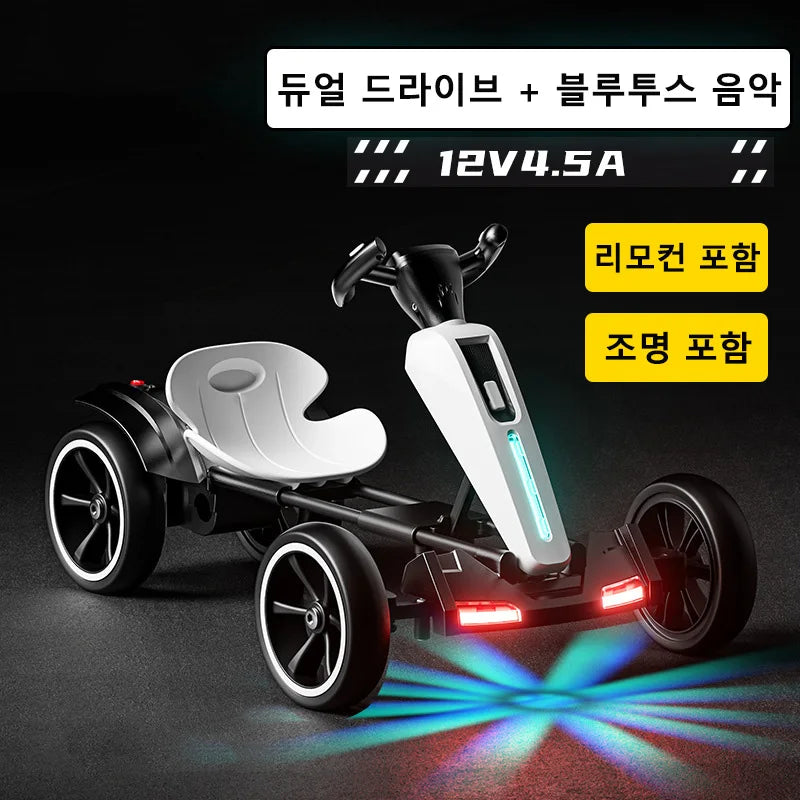New Electric Racing Go Kart Foldable Design with Remote Control & Music, No installation required