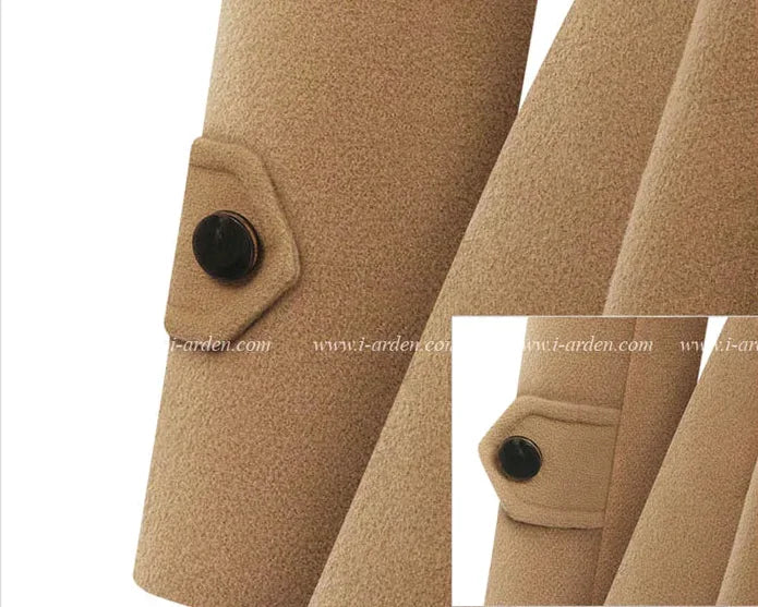 New 2025 Women's Woolen Jacket Long Slimming Smoothing Overcoat Double Row Buttoned Narrow Fit European And American Style