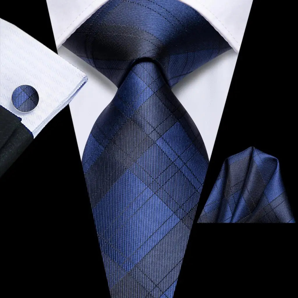Our Brand  2025 Hi Tie Striped Sage Green Mens Fashion Necktie Handkerchief Cufflinks for Tuxedo Accessory Classic Silk Luxury Tie for Man Gift