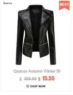 New In 2024 Spring Autumn Women's Pu Leather Jacket Fashion Casual Streetwear Coats Office Lady Black Zipper Jackets Outerwear