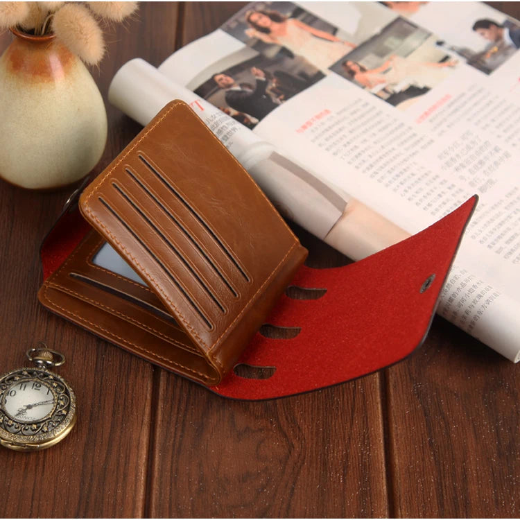 Brand New Collection 2024-2025 Man's wallets High Quality Retro Hunter Wallets Men Credit Business Card Holders Money Clip With Buckle Male Purses