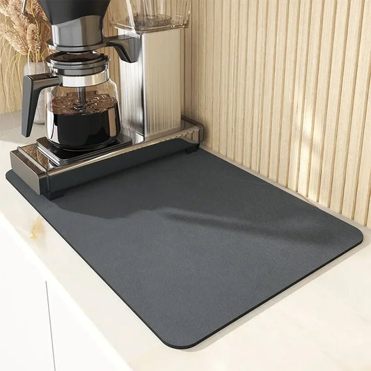 1pc Solid Color Drying Mat Non-Slip Absorbent Mat Tableware Kitchen Counter Drain Mats Placemats For Table