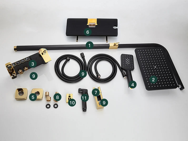 New 2024-2025 Chrome Digital Bathroom Shower System for Bathroom Accessories Brass Bathroom Mixer Faucet Thermostatic Digital Shower Set Plus FREE SHIPPING