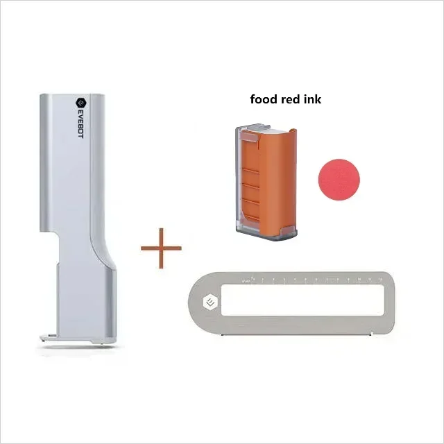 EVEBOT Food Inkjet Printer Handheld DIY Printpen With Auxiliary Ruler Print Size 26*1000 MM Custom Printing for Cafes Bakeries
