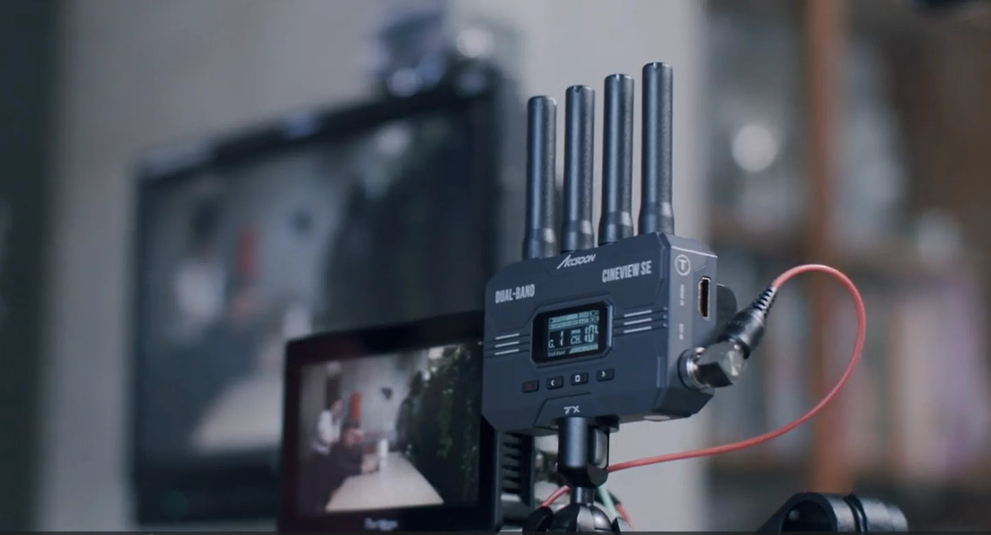 Accsoon CineView SE Wireless Transmitter HDMI+SDI 2.4GHz+5GHz Dual Band 50ms Latency 1080P 1200ft Range Support 4 Device Monitor