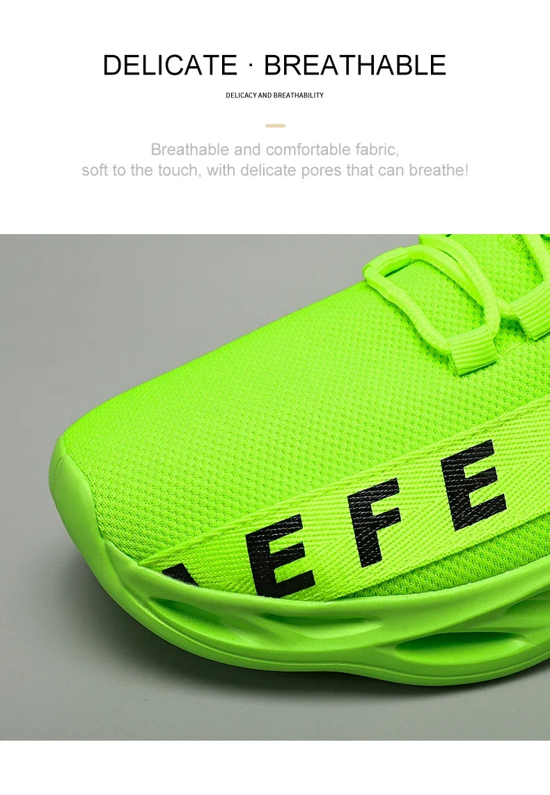 NEW 2025  Mens Sneakers Lightweight Comfortable Mesh Breathable Sneakers Men Green Casual Shoes Thick Sole Running Shoes for Men